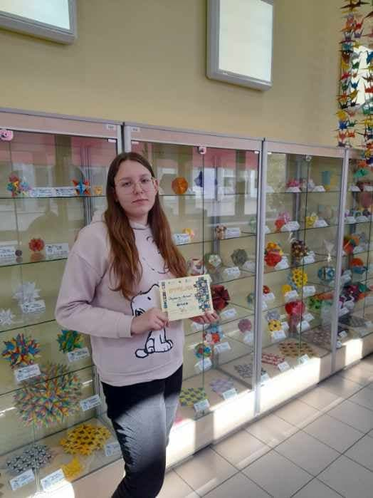 Dagmara Musiał finalistką XIII Ogólnopolskiego Konkursu - Matematyczne Origami „Żuraw” 